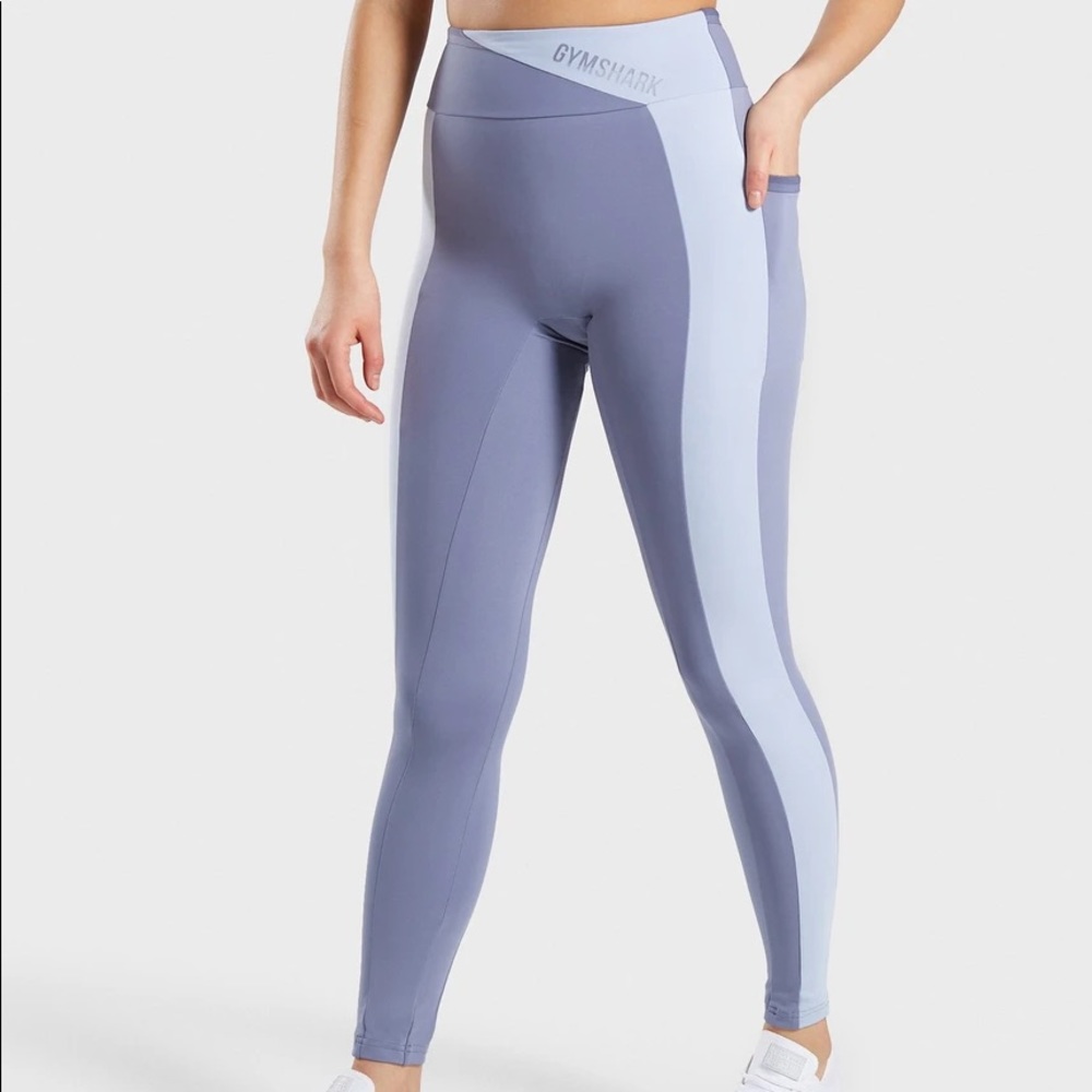 Gymshark Colour Block Leggings in Steel Blue